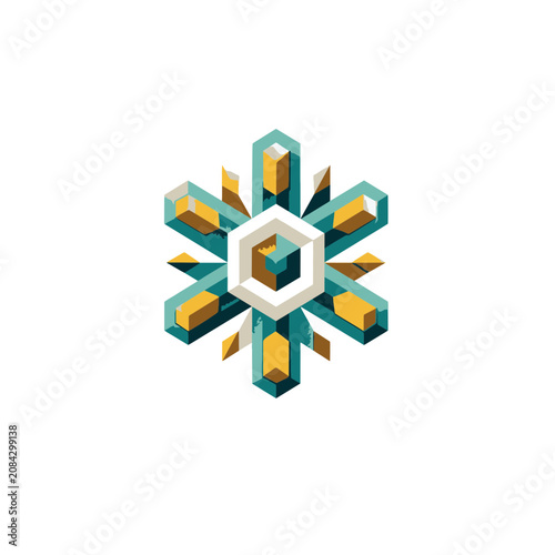 Geometric Snowflake Design