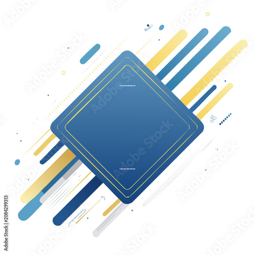 Abstract diamond frame with dynamic lines and dots