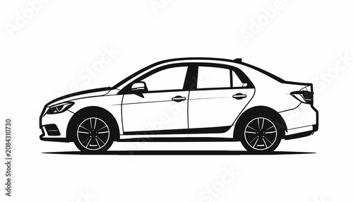 Side View of a Sedan Car.