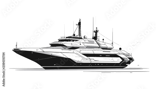 Large Luxury Yacht Boat Vessel.