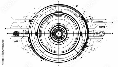 Detailed circular engineering design diagram.