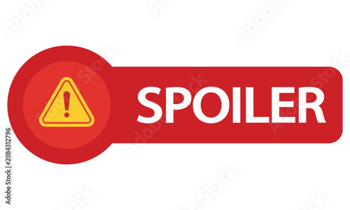 Red Spoiler Warning Button with Exclamation Mark