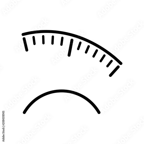 Foto Speedometer gauge with lines and arc.