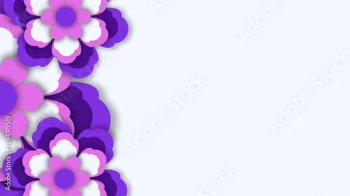 Animated Floral Background for Women Equality Day and Gender Equality Themes.