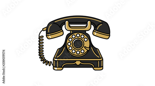 Foto Vintage Black Rotatory Phone Device.