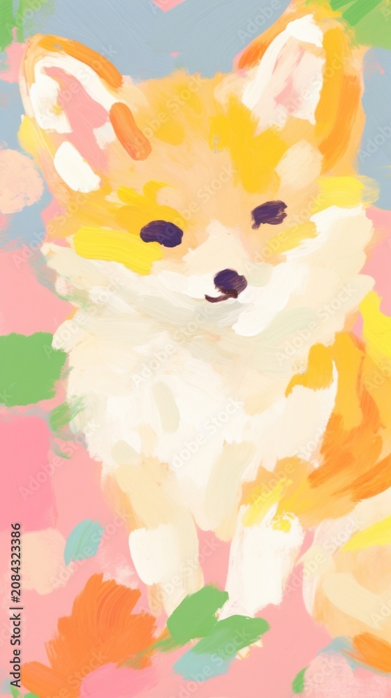 Fototapeta premium Fox painting backgrounds abstract.