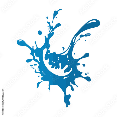 Blue water splash vector illustration