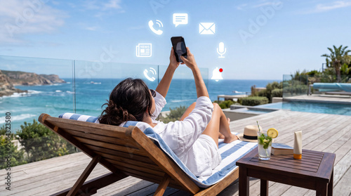 Digital Distraction During Beach Holiday