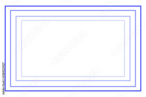 Minimalist Blue Concentric Rectangles Nested Frame Border Geometric Stacked Lines Outline Isolated on Transparent Background
