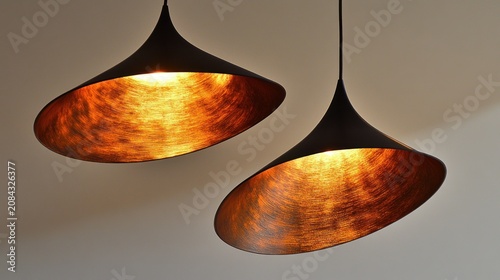 Modern pendant lights with golden interior
