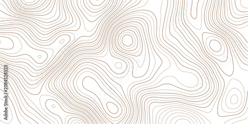 Brown topographic map lines on white background for design and texture use  geographic illustration