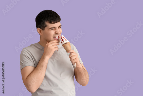 Young man with ice cream su...