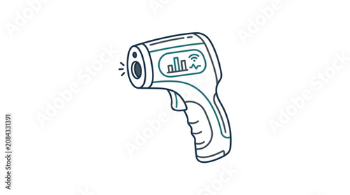 Cuadro en lienzo Digital Infrared Thermometer Gun for Temperature Measurement.