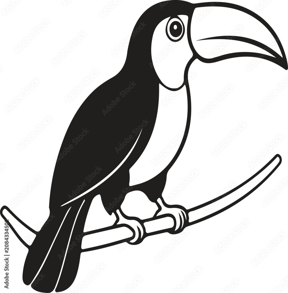 Fototapeta premium Colorful Cartoon Parrot Vector Illustration Tropical Bird Mascot with Feather Wings Beak Wildlife Nature Icon Logo Design Isolated on White Background