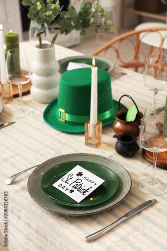 Festive table serving with ...