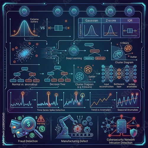 Anomaly detection dashboard showing machine learning and data science