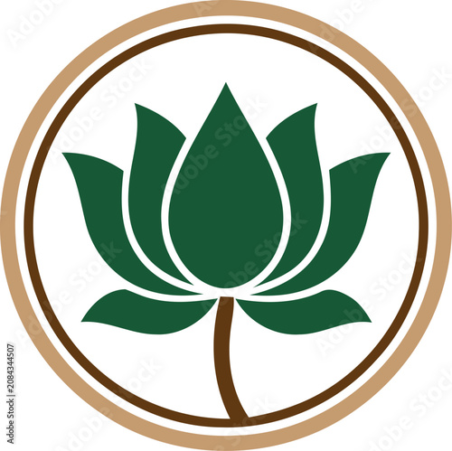 Green Lotus Logo Nature Wellness Vector Icon