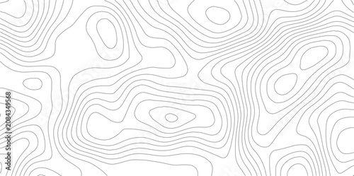 Bild auf Leinwand Topographic map design with contour lines on white background