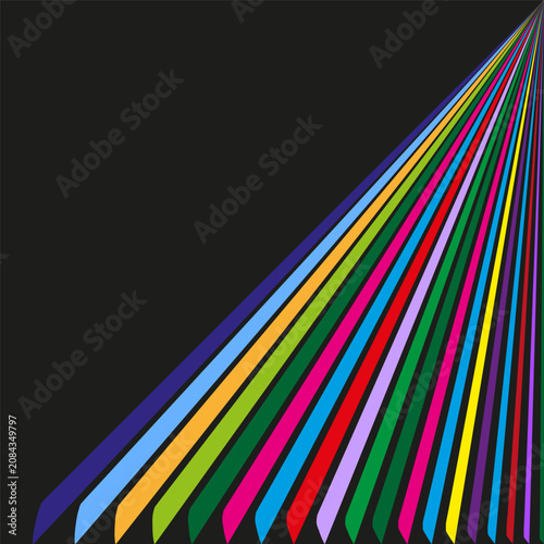 Картината върху платно Dynamic diagonal perspective features colorful converging line