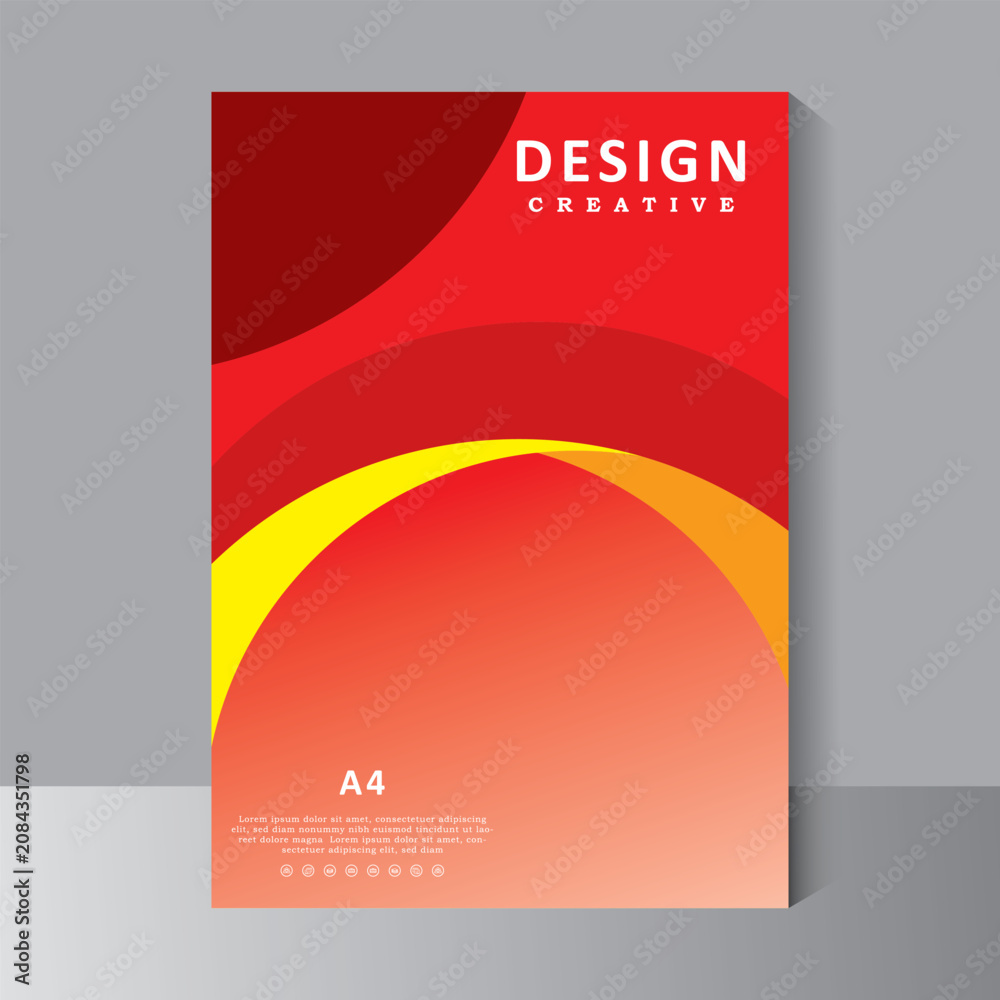 Fototapeta premium Brochure Design Template in A4. Can be use for Book Cover, Annual Report, Magazine, Poster, Business Presentation, Portfolio, Flyer, Banner, Website, Vector Eps 10