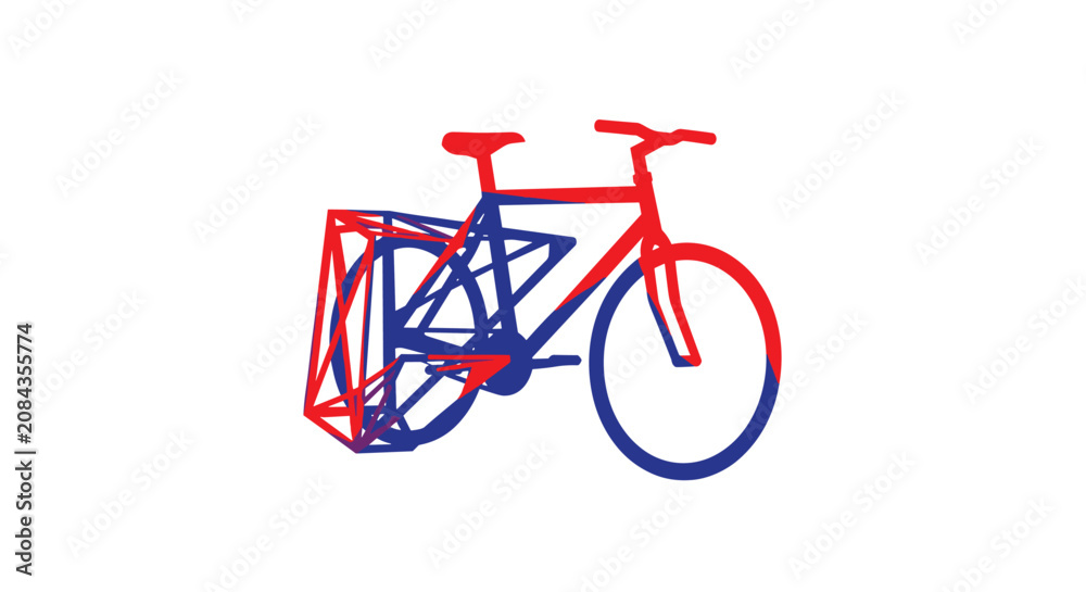 Fototapeta premium Colorful bicycle with red and blue.