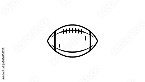Фотография Simple american football ball outline icon, isolated vector illustration for sports design projects