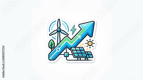 Growing green energy trend with solar wind and sun