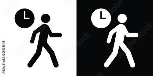 Bild auf Leinwand Walking time icon set
