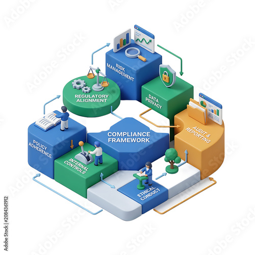 Compliance framework blocks with people.