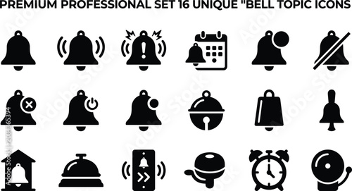 Photography Premium set of 16 unique bell topic icons