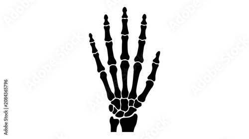Photos Helloween Black skeleton hand, bony fingers, Halloween symbol, creepy gesture, a