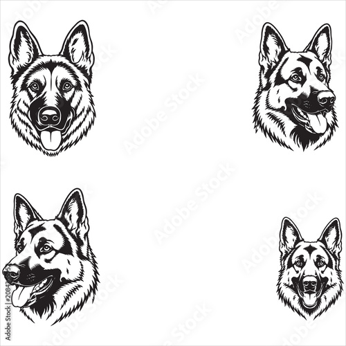 German Shepherd SVG Bundle Dog Head svg