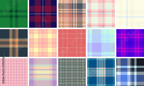 Canvastavla Plaid pattern set suitable for DIY crafts, digital papers, and product mockups