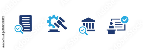 Bild auf Leinwand Audit and Compliance icon set