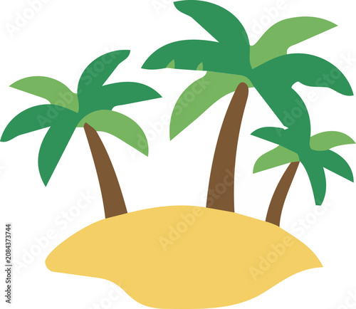 tropical island with palm tree