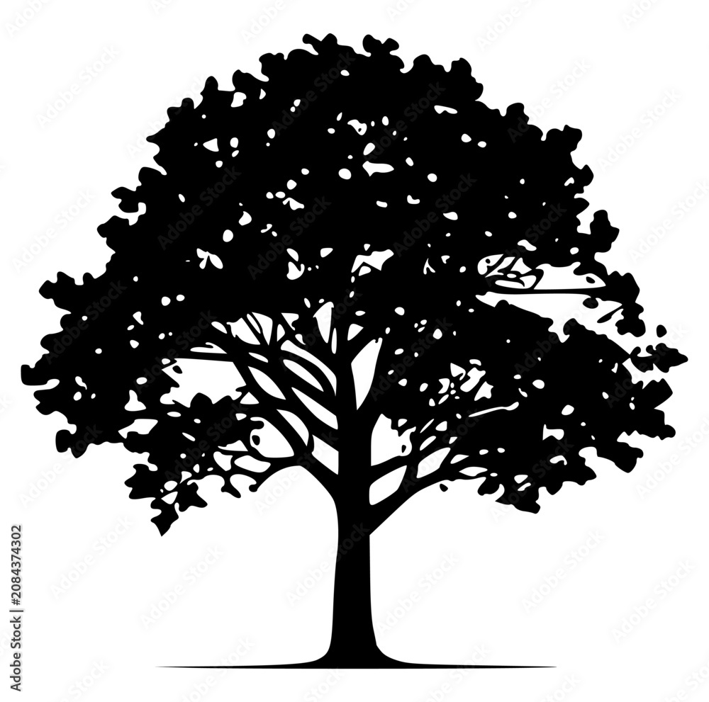 Fototapeta premium Professional Black Tree Silhouette Isolated Vector Illustration for Graphic Design