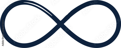 Fotografía Infinity symbol vector icon, black mathematical lemniscate sign with glossy high