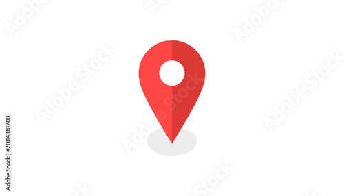 Red Location Map Pin Icon Symbol.
