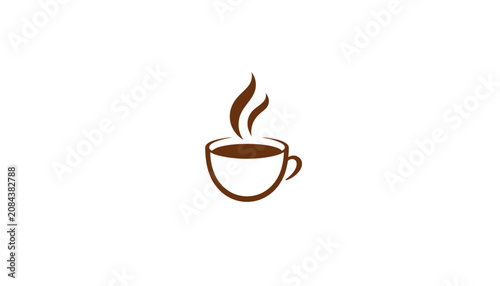 Foto Steaming hot coffee cup icon.