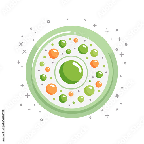Abstract Circular Design with Bubbles and Shapes
