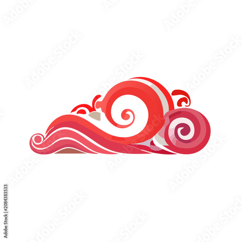 Abstract red and pink swirl vector design