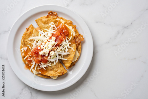 Dobladas - Guatemalan Folded Fried Tortillas with Cheese and Salsa - With Copy Space