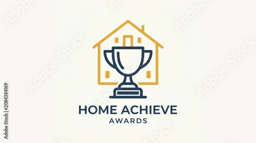 A graphic illustration of a house with a trophy inside, accompanied by the text 