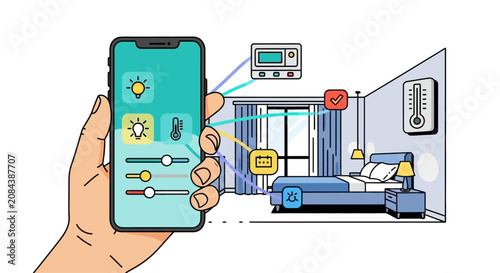 Hand Holding Smart Home Control Smartphone