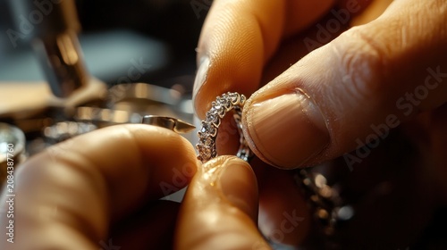 Jeweler working on ring