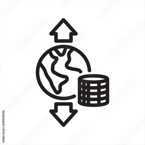 фотографія Economic Uncertainty Stress Line Icon - Market Instability Anxiety