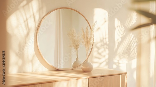 Warm sunlight mirror decor