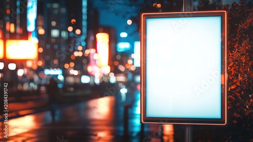 Blank advertisement night city