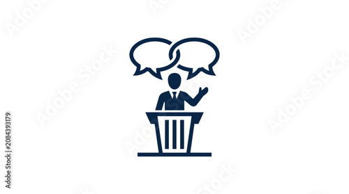 Tableau sur toile Businessman Speaking at a Podium.