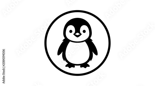 Εκτύπωση καμβά Cute Little Penguin Cartoon Character.